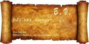 Bükki Verner névjegykártya
